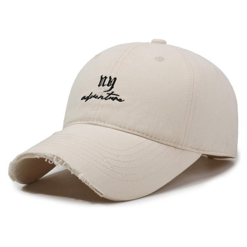 Hole Embroidered Letter Baseball Cap Women's Spring Autumn Sunscreen Hat