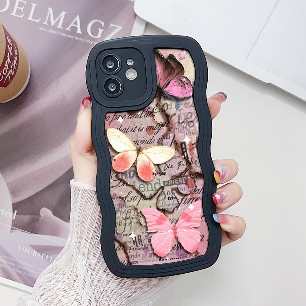 Mobile Phone Cases for iPhone 11 13 XR 15 Pro Max 12 14 Pro Max Case iPhone 16 7 Plus 8 Plus XS Max Big Wave Solid Color Cartoon Anti-drop Waterproof