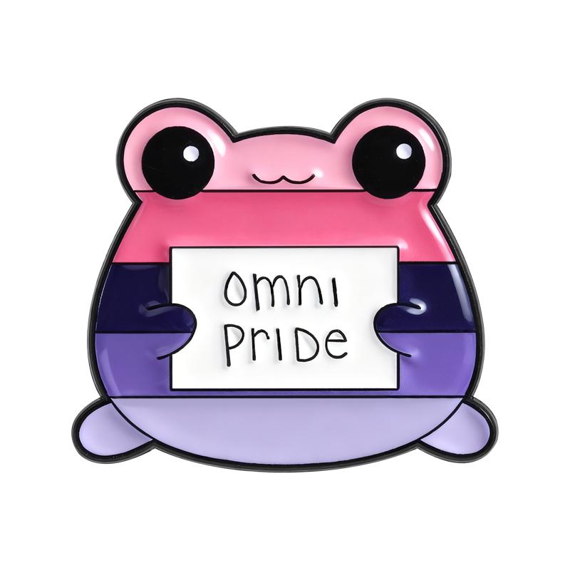 Omnisexuelle Pride Frösche Emaille Pins UV-Druck Broschen Revers Anstecker Cartoon Frosch LGBT Schmuck Geschenk für Liebende Freunde