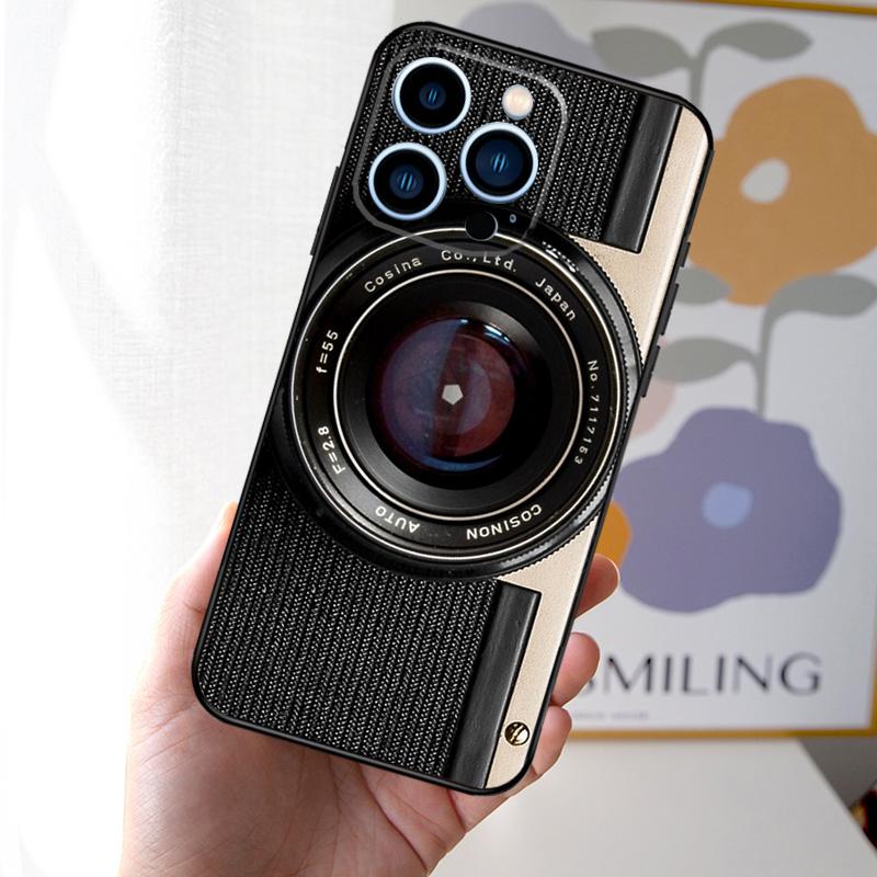 

Чехол для телефона в стиле ретро-камеры для iPhone 16 15 14 Plus 13 12 11 Pro Max Mini X XR XS Max 7 8 Мягкий чехол iPhone 14 Pro