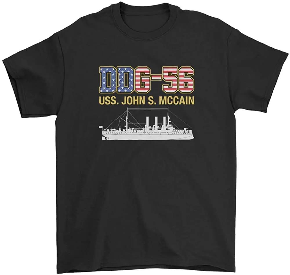 USS John S McCain DDG56 Destroyer Mens T Shirt Short Sleeve 100 Cotton Casual Tshirts Loose Top Size S3XL S