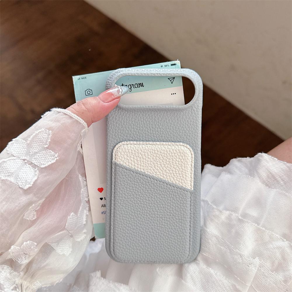 Color Collision Leather Wallet Card Slot Phone Case IPhone 17 Air 16E 16 Pro Max 15 14 Plus 13 Mini 12 11 Back Cover