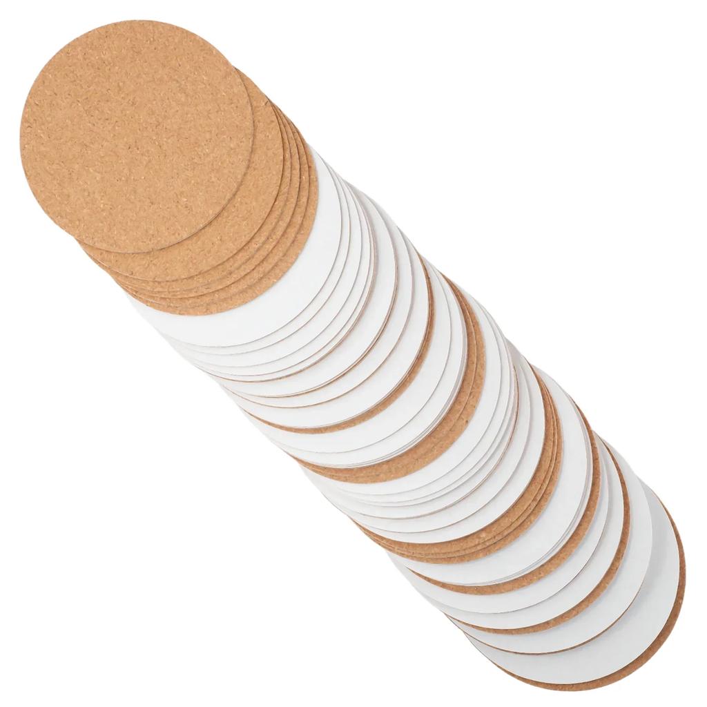 10/60Pcs Natural Cork Coasters Heat Insulation Round Shape Cup Mats Dia 10cm Wine Coffee Tea Table Pad Home Office Kitchen Tool