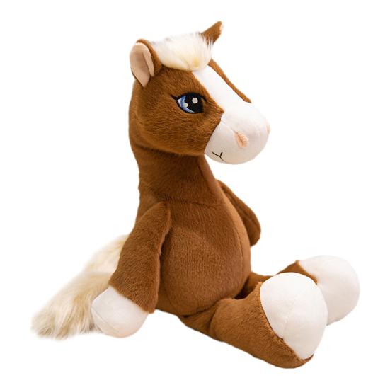 

Yousheng Cartoon Horse Plush Doll Sitting Pose Big Eye Horse Plush Toy Realistic Fluffy Stuffed Animal Year of The Horse Mascot And Gift M