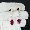 Beautiful Kashmir Ruby, Red Garnet Gemstone Earrings, 925 Sterling Silver Earring, Handmade Boho Silver Jewelry Dangle Earrings, Easter Gifts