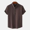 Summer Men's Stand-Up Collar Casual Short Sleeve Shirt Beach T-Shirt Men's Clothing