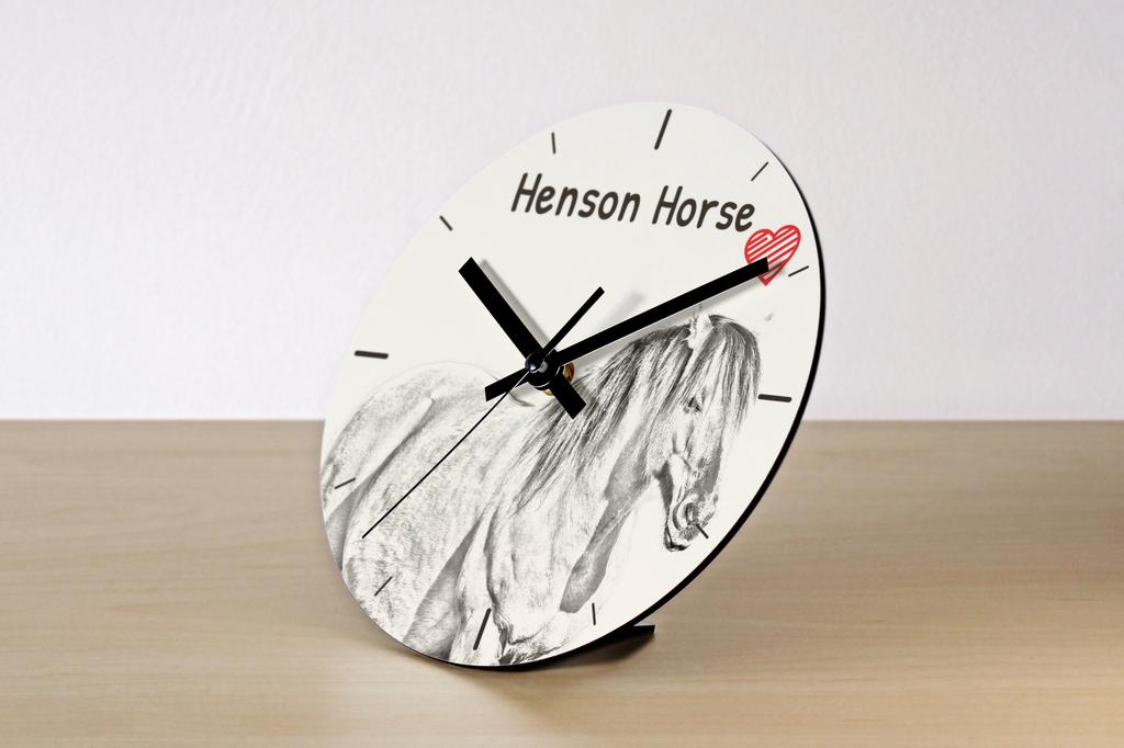 Henson Horse – Wall clock with a horse, shelf clock with a print | Art-Dog
