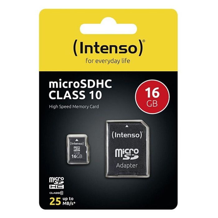Carte microsdhc intenso high performance 16 gb class 10 avec adaptateur sd