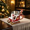 Christmas Coffee Mug Santa Claus with Reindeer Handle, 300ml 3D Resin Holiday Cup Embossed for Hot Cocoa, Winter Home Decor Unique Table Ornament