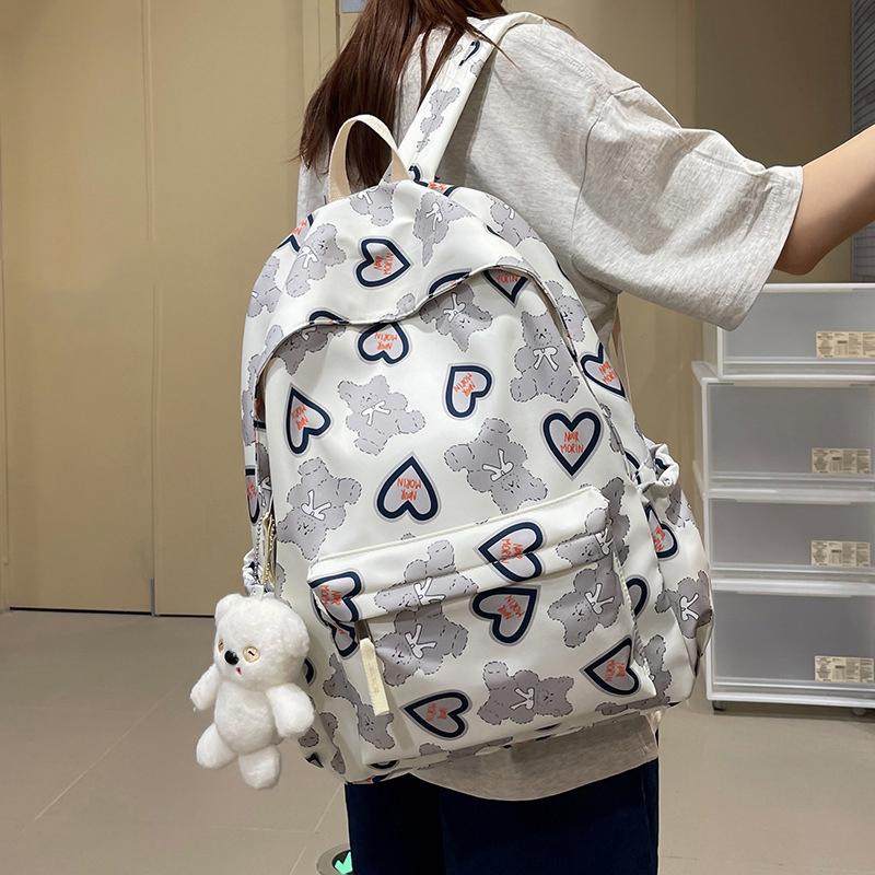 

Женская повседневная сумка Рюкзак большой вместимости Милый рюкзак с медведем Студенческий рюкзак разноцветный