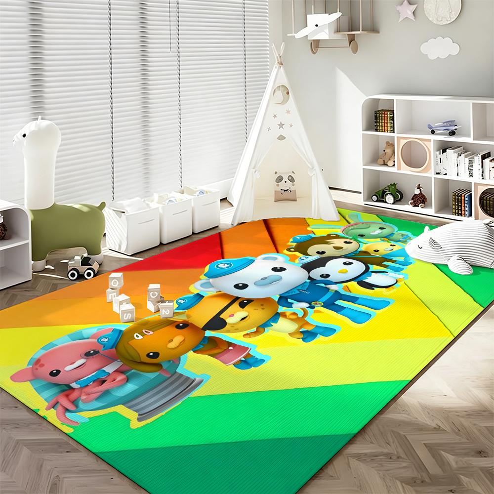 Cartoon T-The O-Octonauts Floor Mat Soft Flannel Entrance Door Mat Non Slip Absorbent Bathroom Bedroom Floor Rug