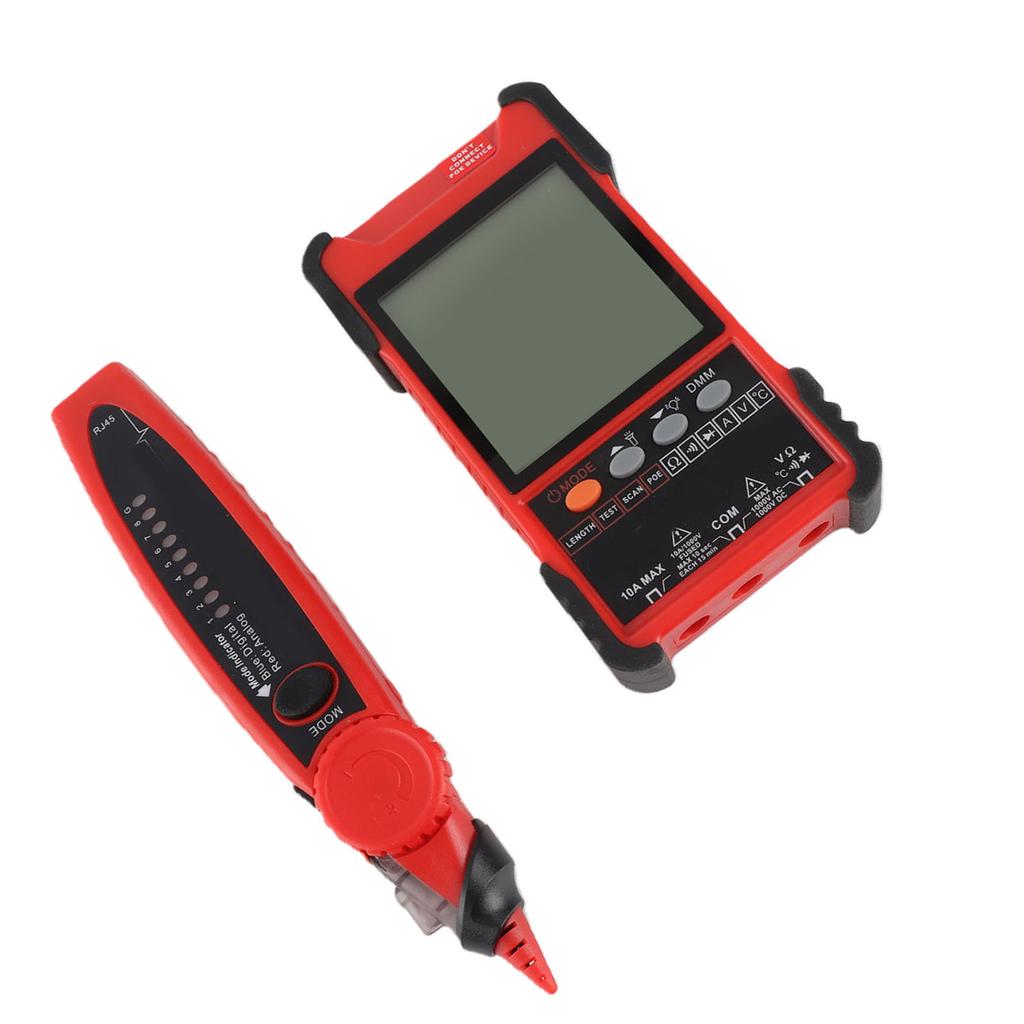 Network Cable Tester Kit 500m Measure Length Line Finder Multimeter Set Multifunctional Wire Tracker with Front Light