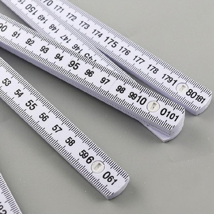 2Pcs Lightweight 2 Meter Foldable Ruler Plastic Measuring Ruler Teaching Aid for Professional & Person Measuring Tasks