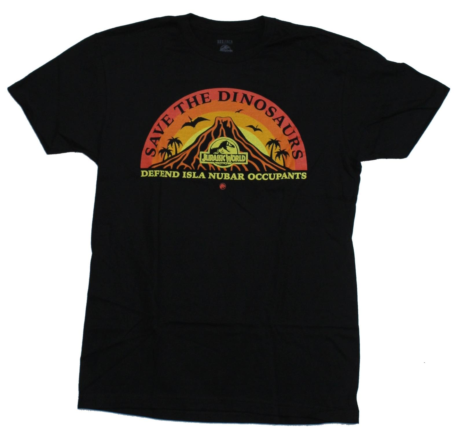 Jurassic Park Mens T-shirt Save the Dinosaurs Defend Island Nublar L