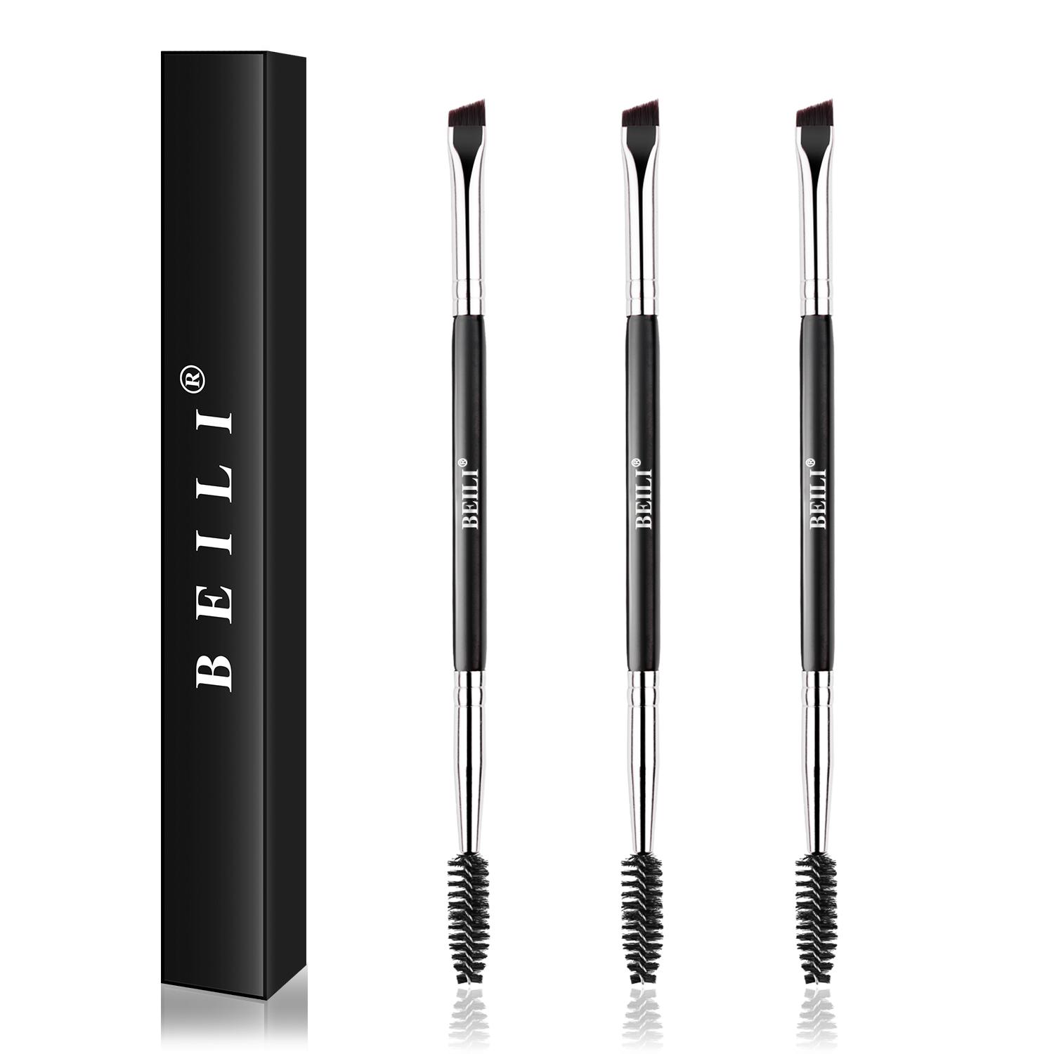 

BEILI черная профессиональная кисть для макияжа бровей, инструменты для подводки глаз, синтетические волосы, подводка с одним крылом, кисти для макияжа бровей