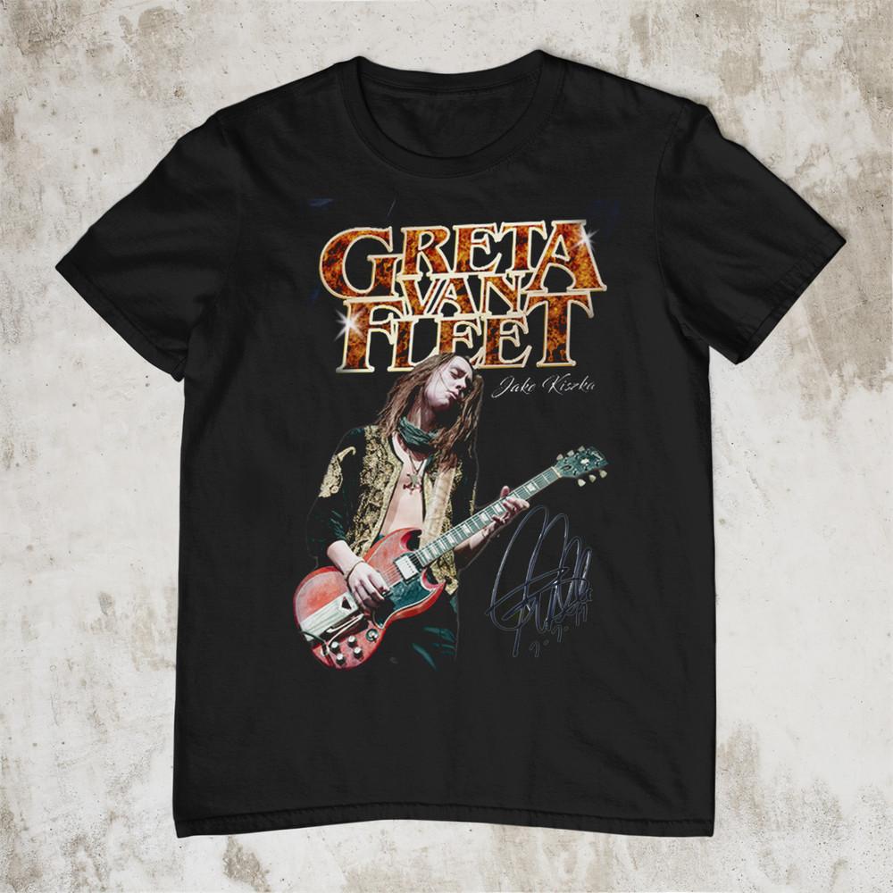 Jake kiszka Greta Van Fleet T Shirt Size S M L 234XL Gif Fan Cotton Unisex T-Shirt S