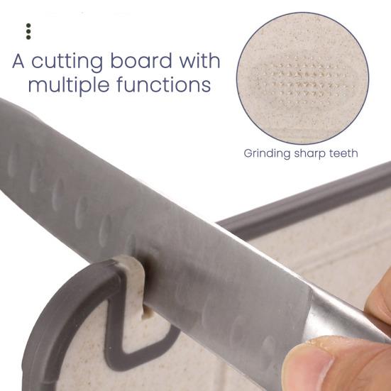 Double-Sided Cutting Board with Handle Stainless Steel Chopping Board for Meat Veggies Kitchen Gadgets