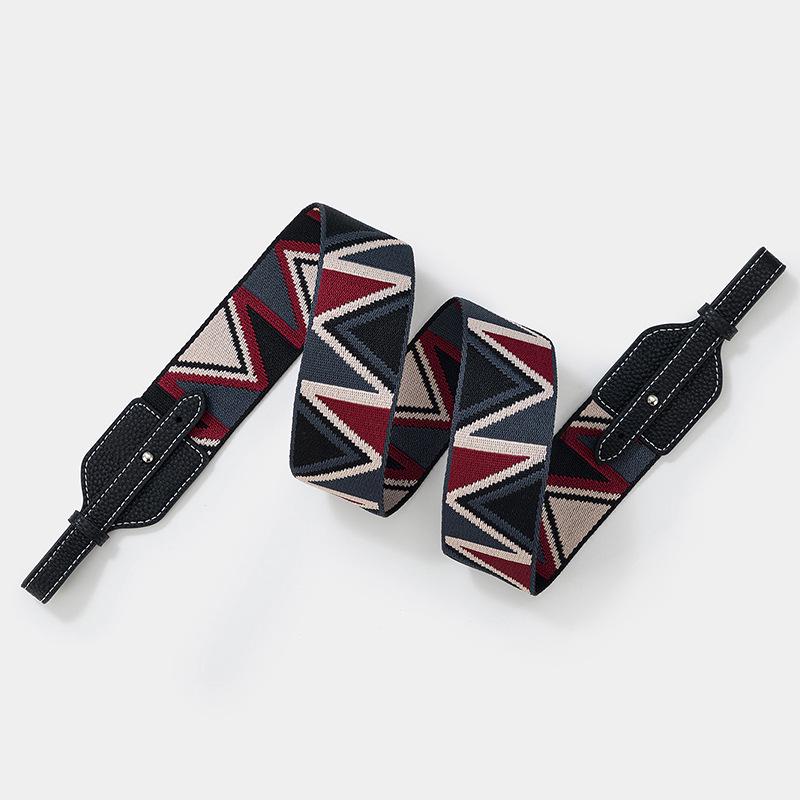 Jacquard Weave Wide Shoulder Strap for Basket, Lindy, and Pig Nose Bags