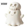 Decorative Ghost Sculpture 3D Printed Skull Figurine, Spooky Gothic Statue, Mini Ornament Cartoon for Table Centerpiece Shelf Desk Decor