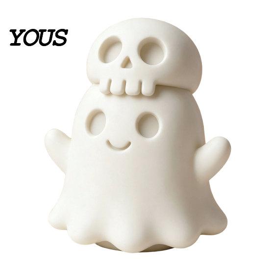 Decorative Ghost Sculpture 3D Printed Skull Figurine, Spooky Gothic Statue, Mini Ornament Cartoon for Table Centerpiece Shelf Desk Decor