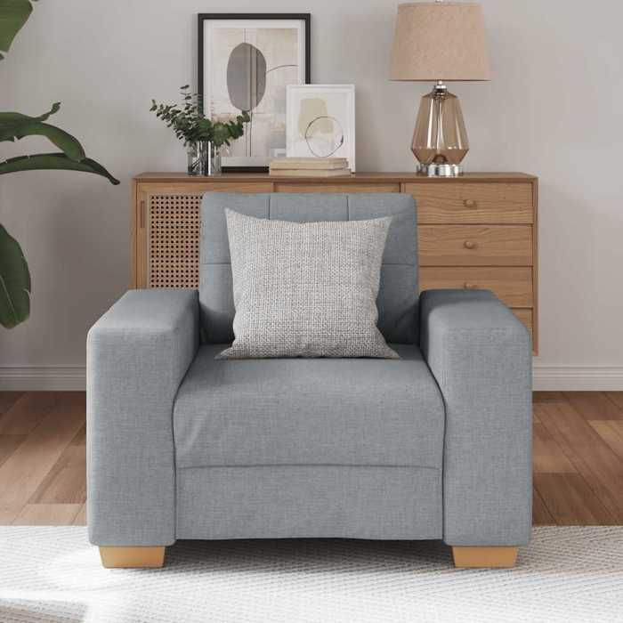 VidaXL Armchair Light Grey 60 Cm Fabric, Single Sofa, Comfort Sofa, TV Armchair, Sofa, Sofa Seat, Recliner Sofa, 4105058