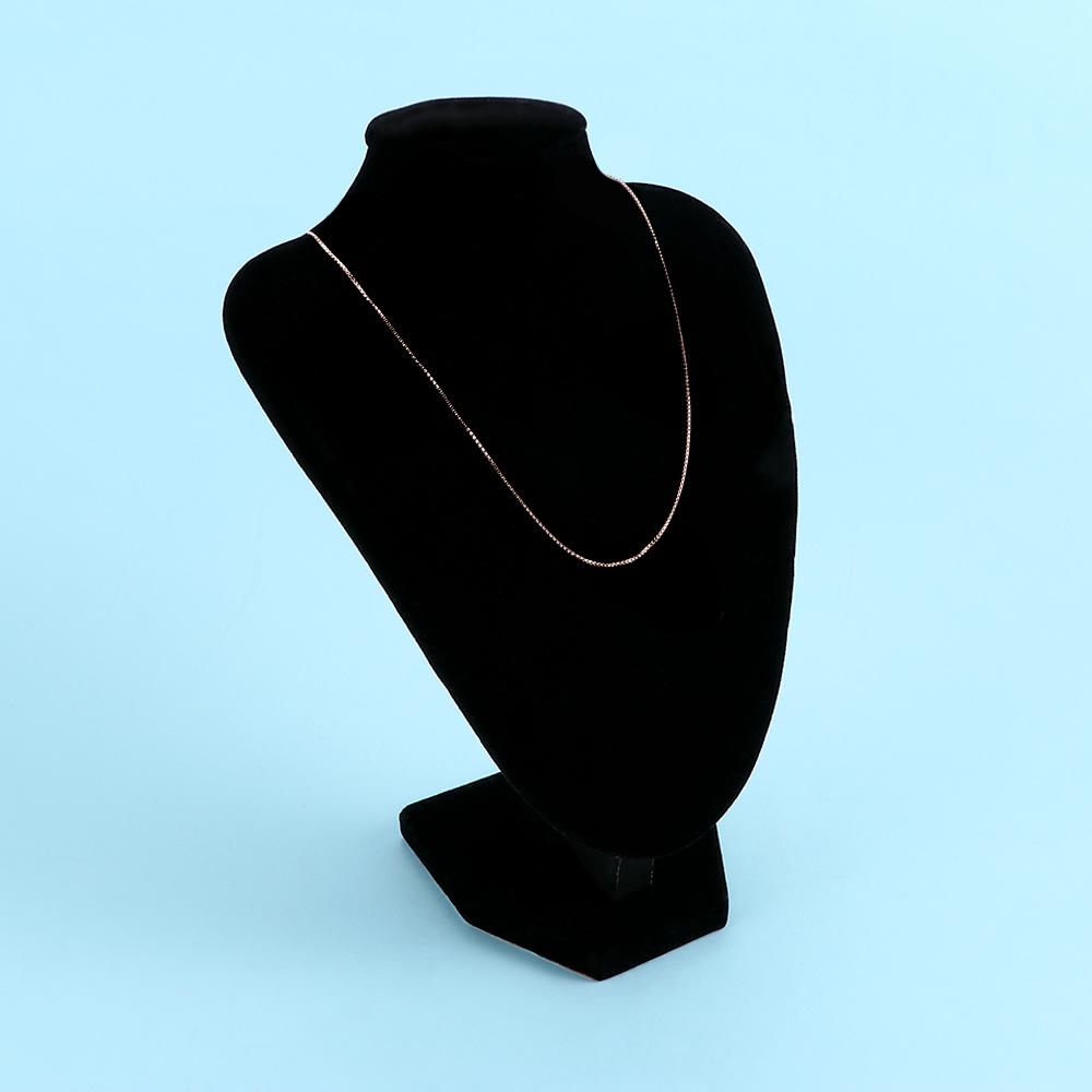 Fashion 1mm Women Ladies Girls 45cm Rose Gold Necklace Box Chain Jewelry