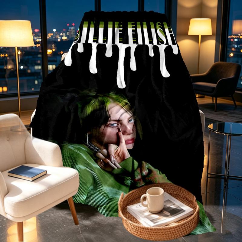 Billie Eilish Print Blanket - Soft & Comfortable, for Bedroom, Travel, Sofa, Home Decoration - Birthday Christmas Gift for Friend