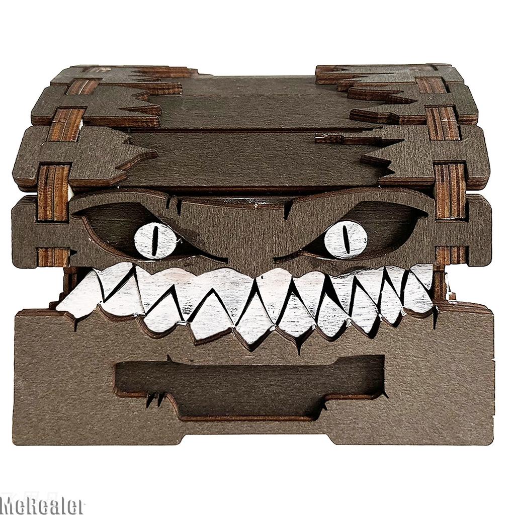 In Stock Wooden Mimic - Creative Monster Treasure Chest Box, Halloween Toy Gift for Dungeons & Dragons