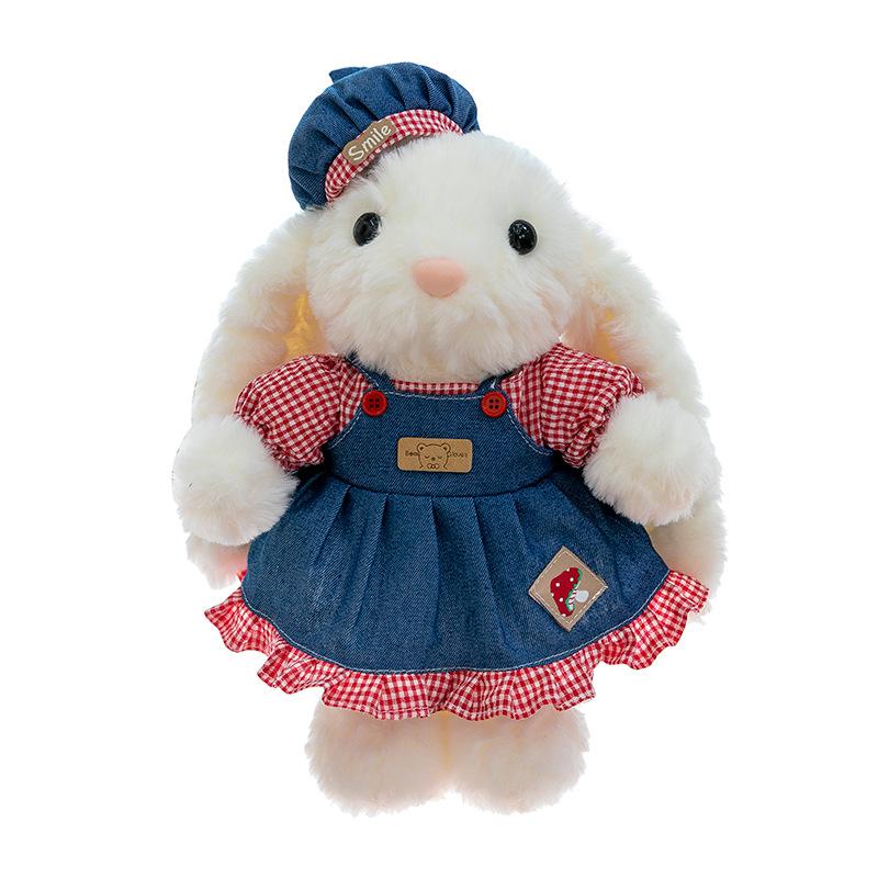 New Dress, Little Rabbit Plush Toy, Cartoon Overalls, Long Eared Rabbit Doll, Comforting Doll
