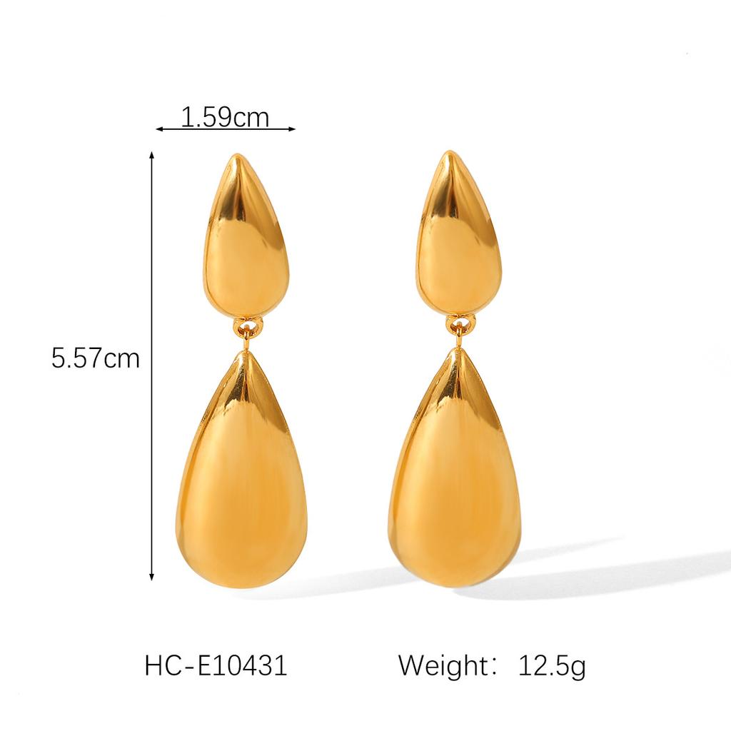 Phoenix Trendy Fashionable Personality 18K Gold Plated Stainless Steel Teardrop Earrings for Women, High-end Ins Style