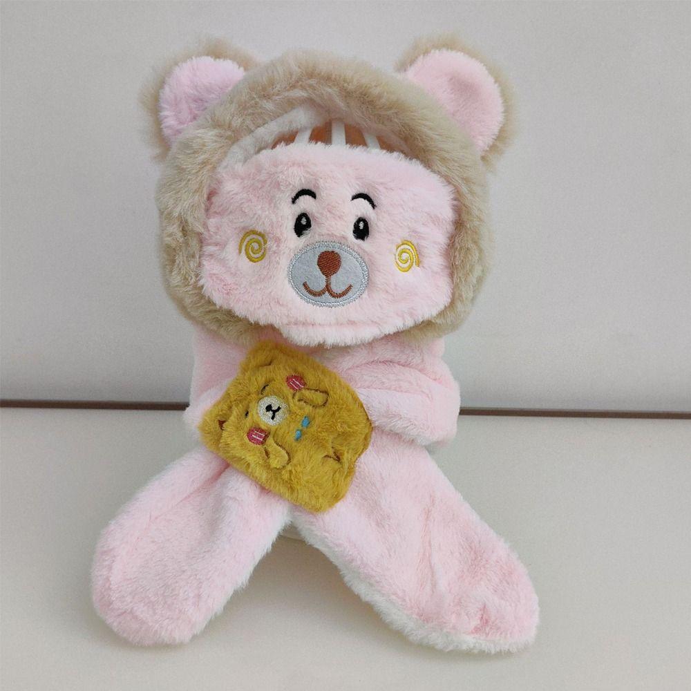 Winter Ear Protection Cap Cute Cartoon Warm Beanies Fashion Cross Neckerchief  for Children