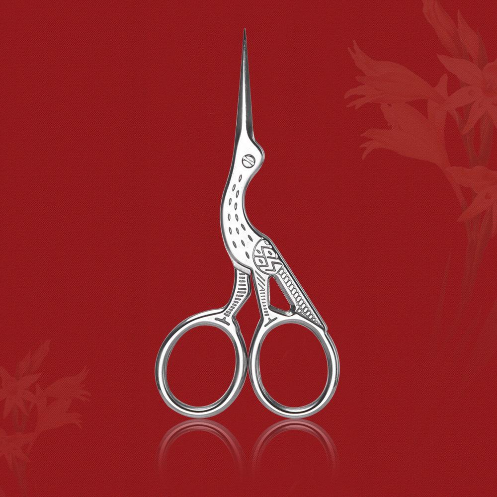 Crane-Shaped Retro Scissors for Cross-Stitch and Crafts
