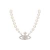 Vivienne WeStwood Dam S Silverhalsband En Rad Pärla baSS Relief 63010106 P104