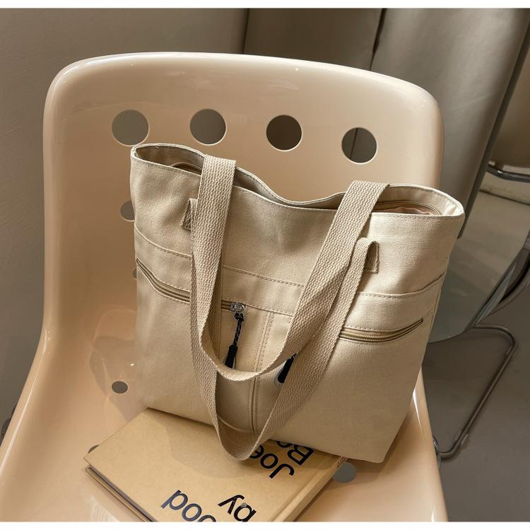 Korean Canvas Bag Women's Big Bag 2025 New Ins Trendy Japanese Shoulder Bag Large Capacity Versatile Casual Tote Bag