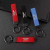 Car Styling Emblem Alloy Keyring for New Bentley Flying Spur Continental GT Bentayga Mulsanne Motorcycle Suede Leather Keychain