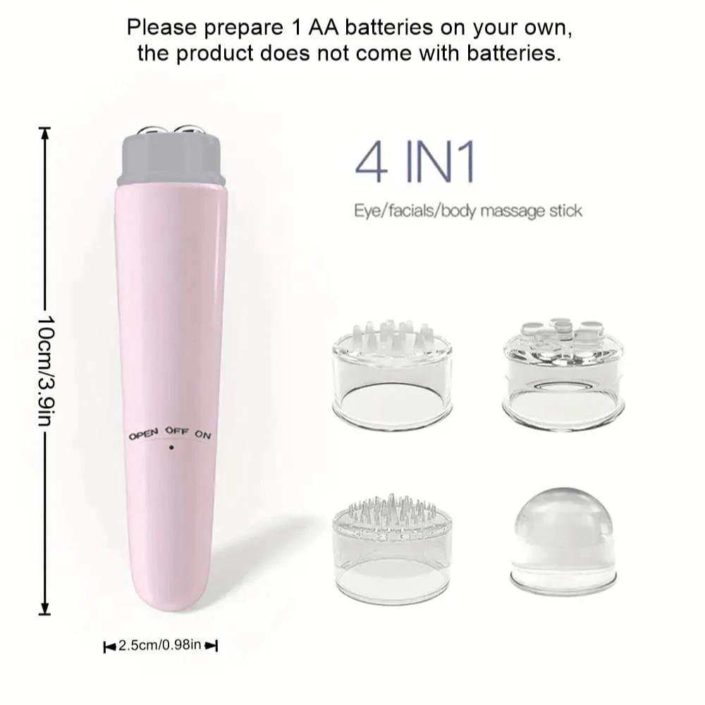 Mini Electric Eye Massager Vibrating Beauty Device, 4-In-1 Portable Facial Muscle Massager