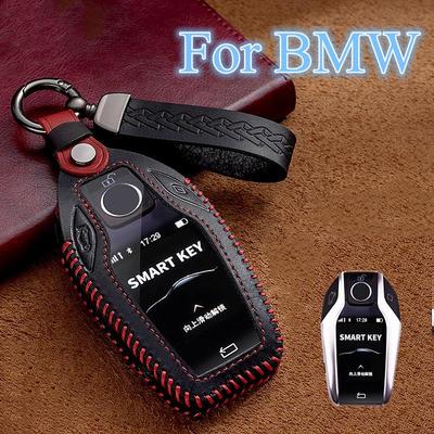 Moda Deri Araba Uzaktan Anahtar Kılıfı Tutucu BMW 5 7 Serisi Için G11 G12 G30 G31 G32 i2 i8 X3 X5 X7 X4 LED Ekran Anahtar Kabuk