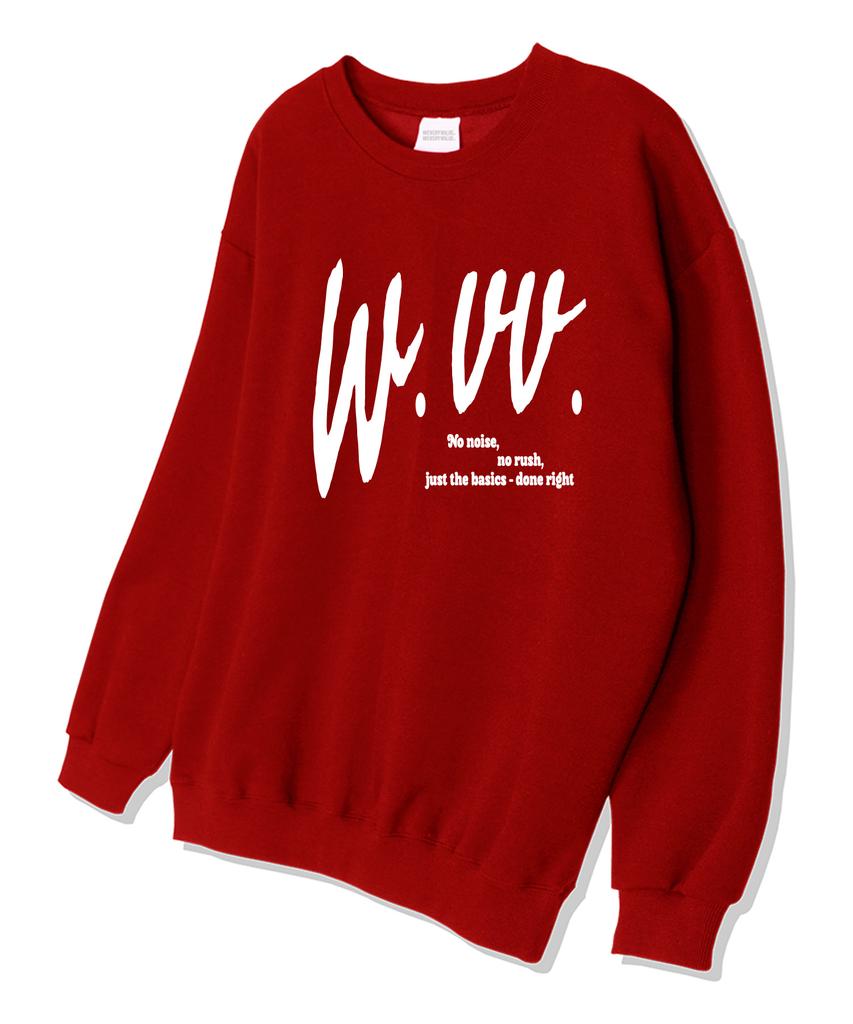 Wibelibellyu No Rush Oversized Terry Sweatshirt Red
