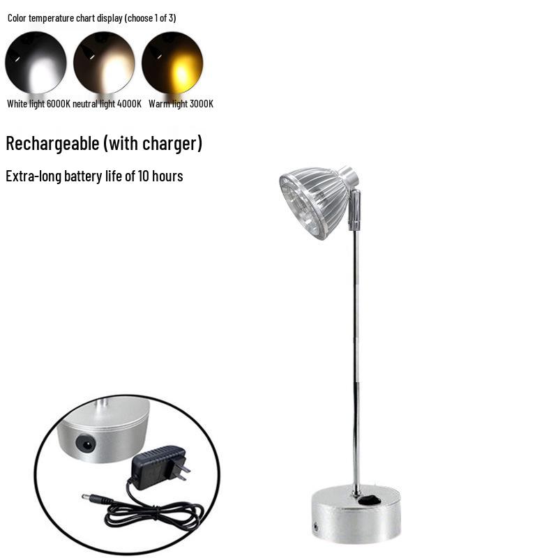 LED Batteriebetriebener Schmuckstrahler für Straßenstände und Schreibtische - Kabelloses Laden