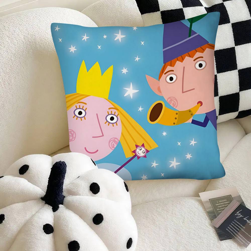 Housse de coussin Ben Hollys Little Kingdom Housse de coussin carrée tendance Housse de coussin de chambre Canapé Pièce Décoration Ins Loisirs