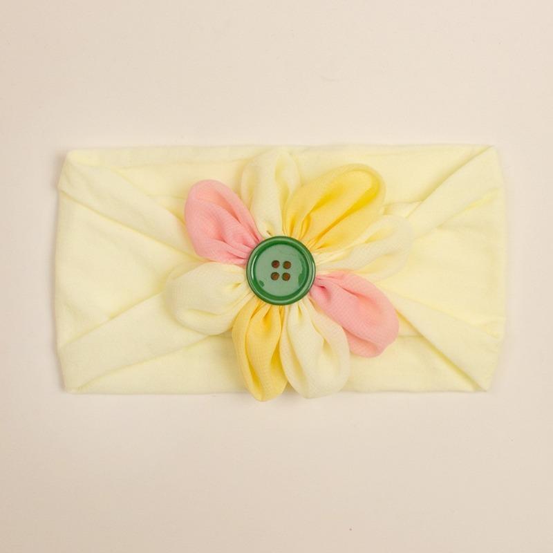 New Children's Nylon Elastic Headband, Baby Candy-colored Flower Headscarf, Summer Thin Baby Hair Accessories