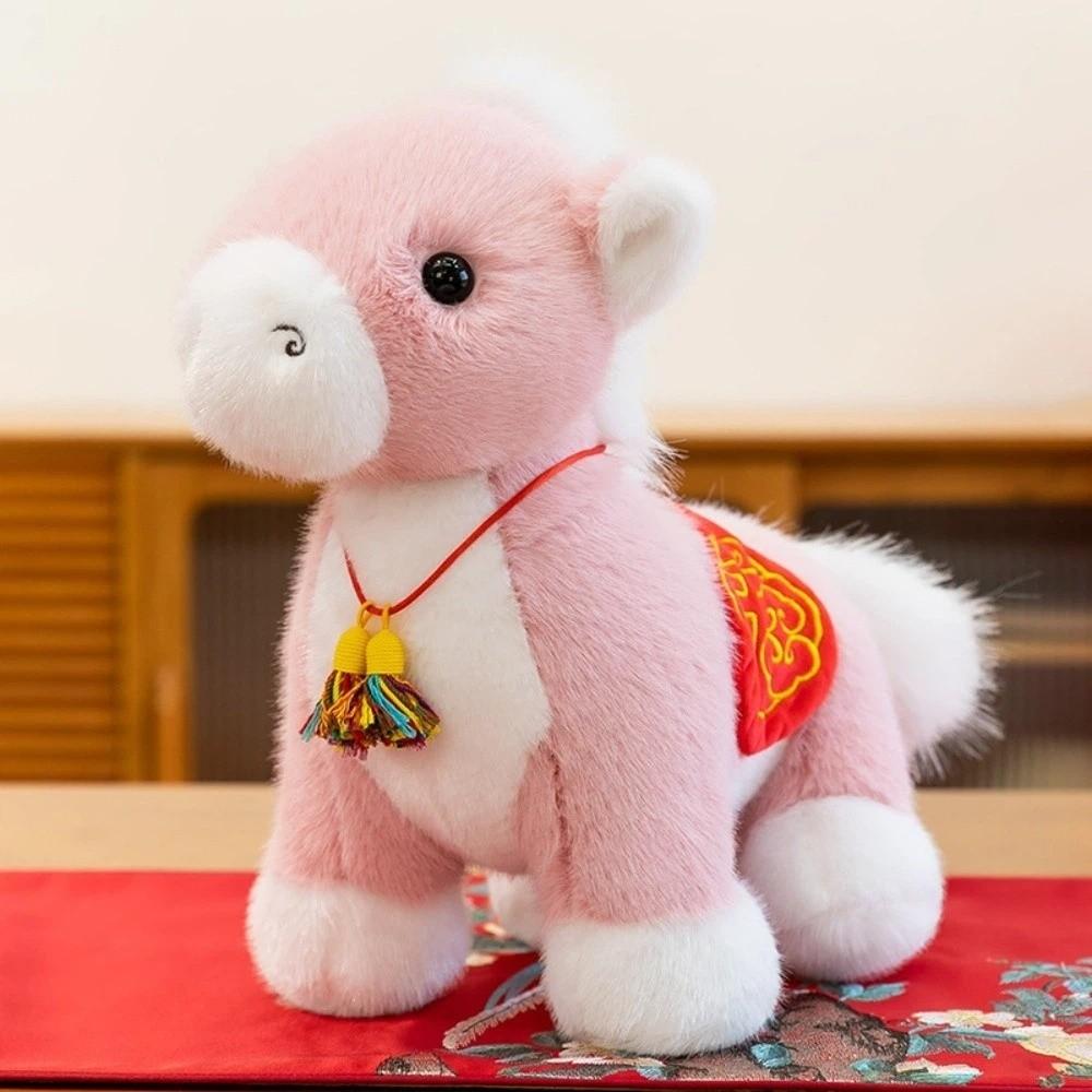 Creative Stuffed Animal Pendants Tassel Pendant Cartoon Steed Doll  Year of Horse