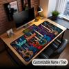 Music Guitar Theme Custom Mouse Pad Personalized With Name Text Customized Desk Mat For Office Home Decor