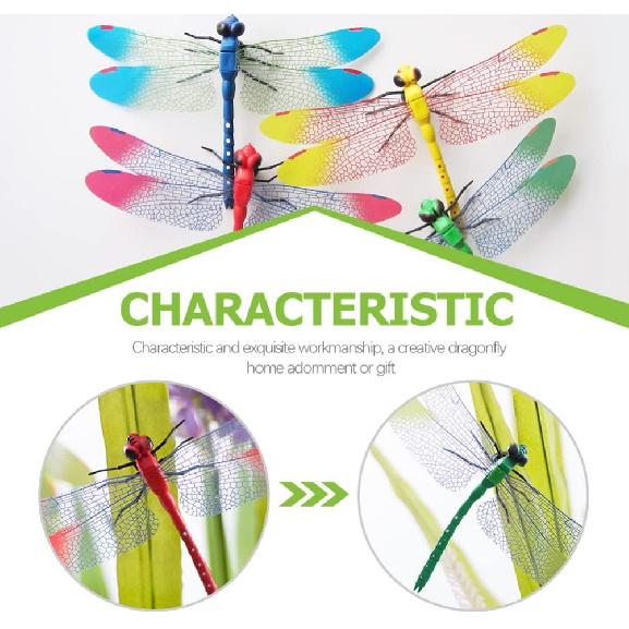 CLISPEED 20pcs Simulated Plastic Dragonfly Figurines Realistic Tiny Dragonfly Decor Vivid Animals Garden Dragonfly Ornament for Birthday Wedding Xmas
