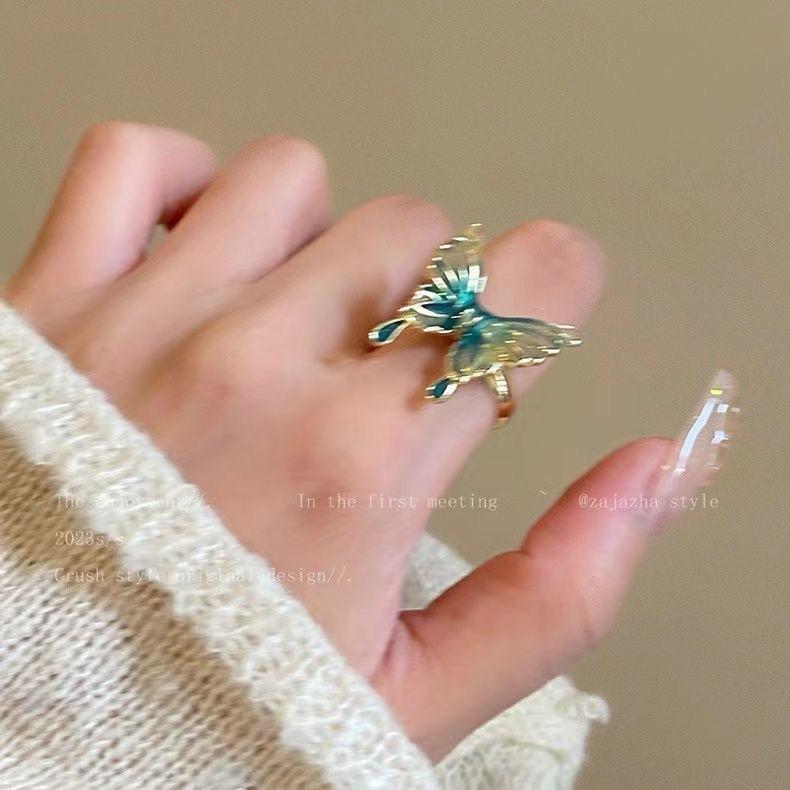 Green butterfly bracelet niche design sense Chinese temperament jewelry female girlfriend jewelry new