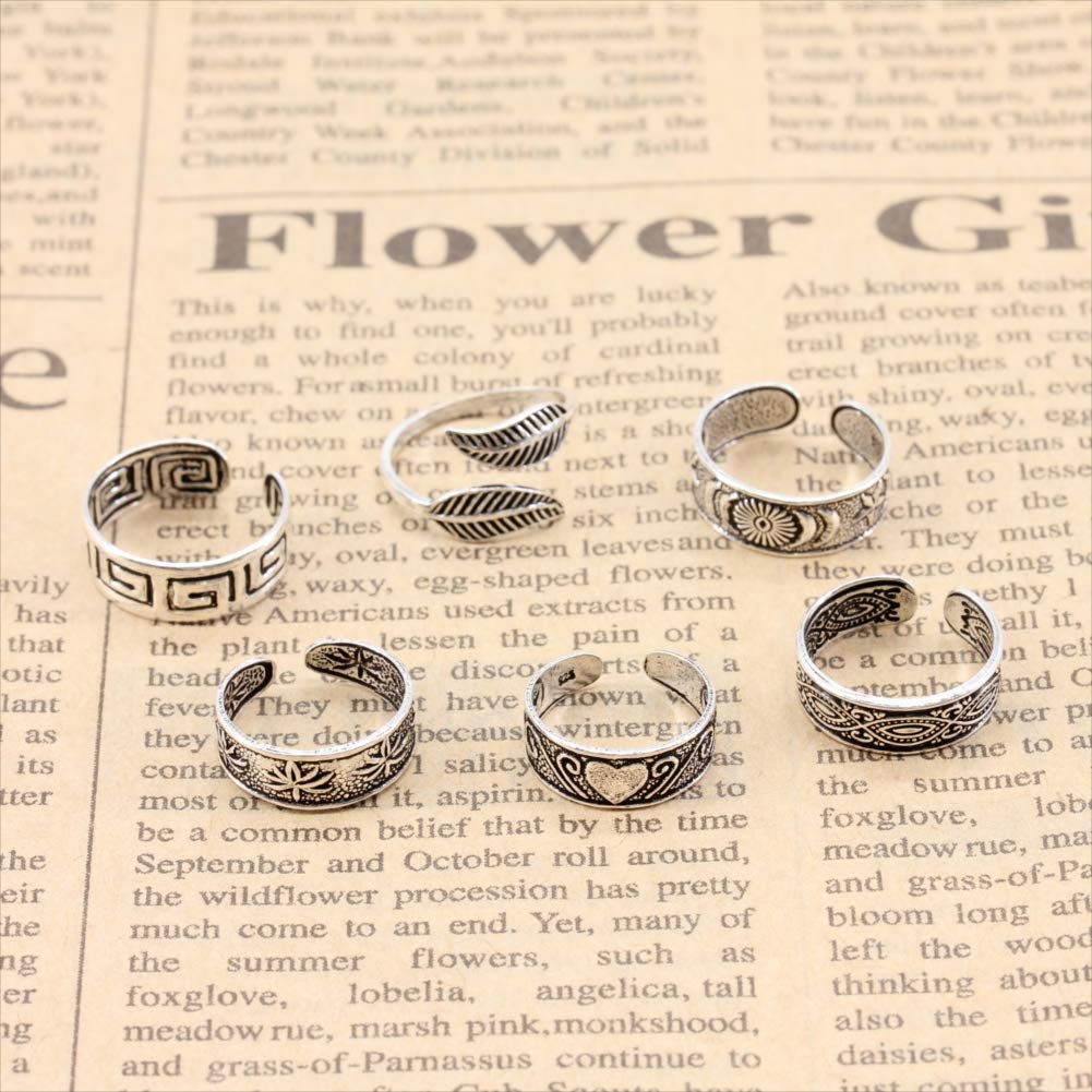 Orris Toe Ring, 925 Sterling Silver, Adjustable Size, Simple, Men's (Ethnic)