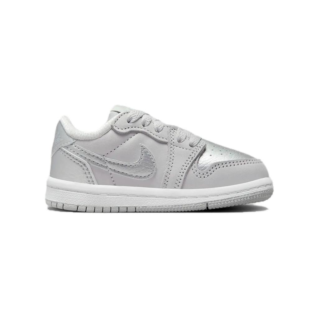 Air Jordan 1 Retro Low OG TD Metallic Silver Baby Sneakers Grey Neutral-Grey White FQ5435-002