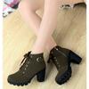 Autumn and Winter New High-heeled Women's Boots Cross-strap Short Boots Thick-heeled Martin Boots and Bare Boots