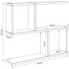Wall Shelf Black Oak 60 x 12 x 50.5 cm Engineered Wood