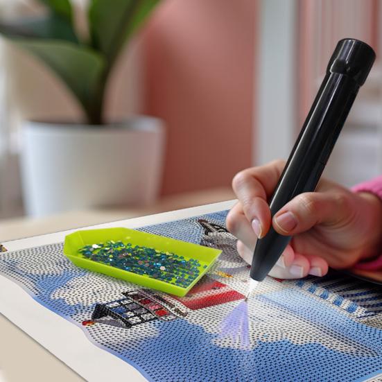 Electric Diamond Art Pen Vacuum Rhinestone Placement Pen Wireless Wax-Free Diamond Art Tool for DIY Projects Crafting Precision